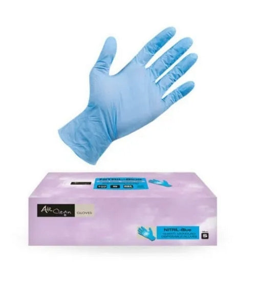 Guanti Monouso in Nitrile Senza Polvere Airclean Colore Blue 1200 Pezzi